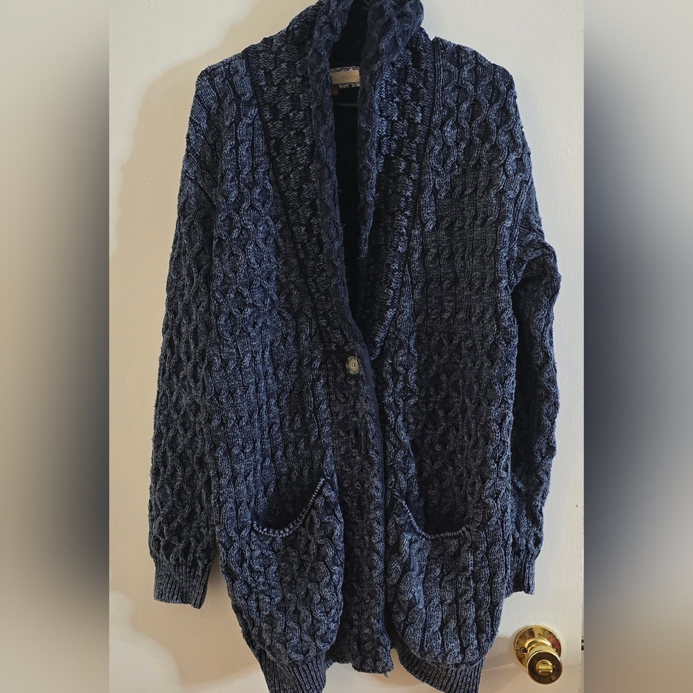Anthropologie Pilcro and the Letterpress cream Textured Longline Cardigan